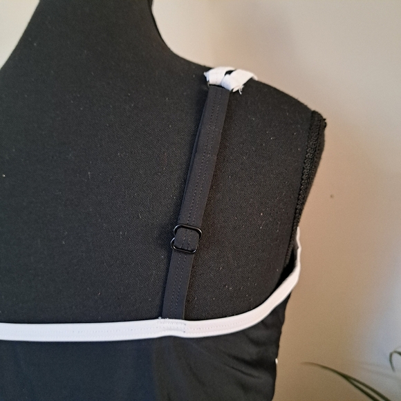 Christina Swim Top Tankini Bathing Suit Top Black White Size Large Beach Pool - Picture 6 of 10